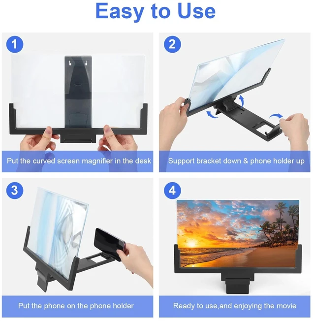 Alt view image 5 of 7 - 14'' 3D Screen Magnifier,HD Mobile Video Movie Smartphone Screen Amplifier Proje