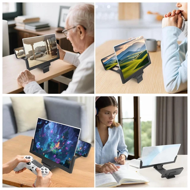 Alt view image 7 of 7 - 14'' 3D Screen Magnifier,HD Mobile Video Movie Smartphone Screen Amplifier Proje