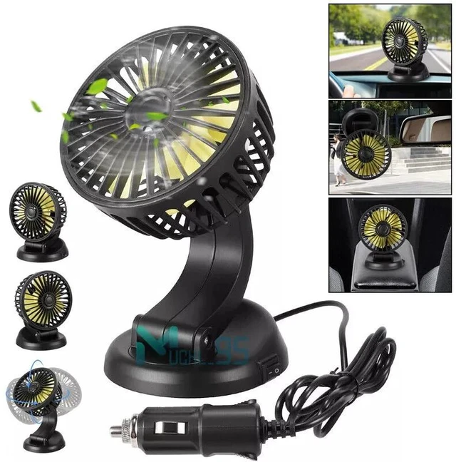 Main image of Universal Car Cooling Fan w/ Cigarette Lighter for Van SUV Boat Auto Vehicle