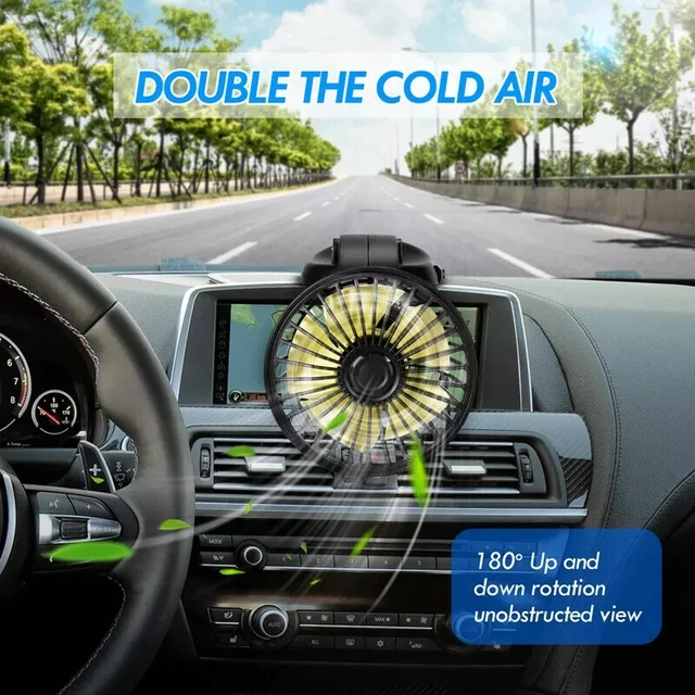 Alt view image 4 of 7 - Universal Car Cooling Fan w/ Cigarette Lighter for Van SUV Boat Auto Vehicle