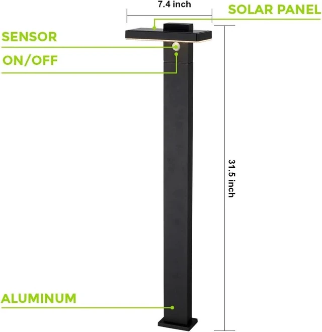 Alt view image 3 of 7 - Solar Landscape Path Lights Outdoor Motion Sensor Garden LED Aluminum Waterproof