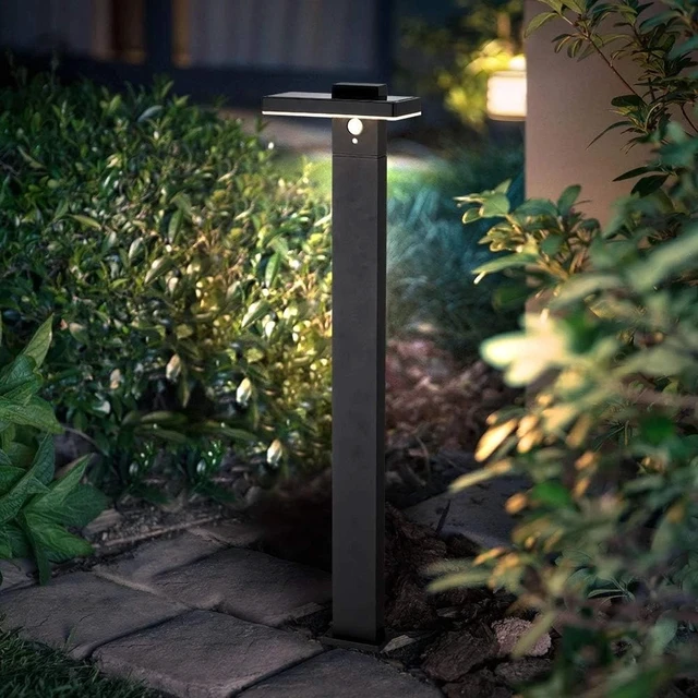 Alt view image 5 of 7 - Solar Landscape Path Lights Outdoor Motion Sensor Garden LED Aluminum Waterproof