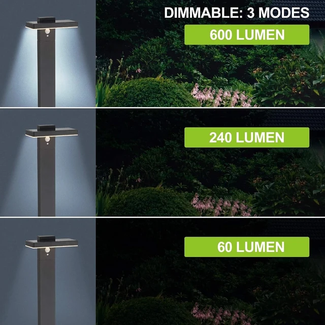 Alt view image 7 of 7 - Solar Landscape Path Lights Outdoor Motion Sensor Garden LED Aluminum Waterproof