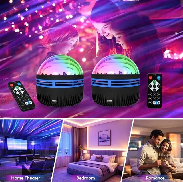 Main image of 2x Northern Lights Projector with Remote CoLntrol,RGB Colorful Night Light Gifts