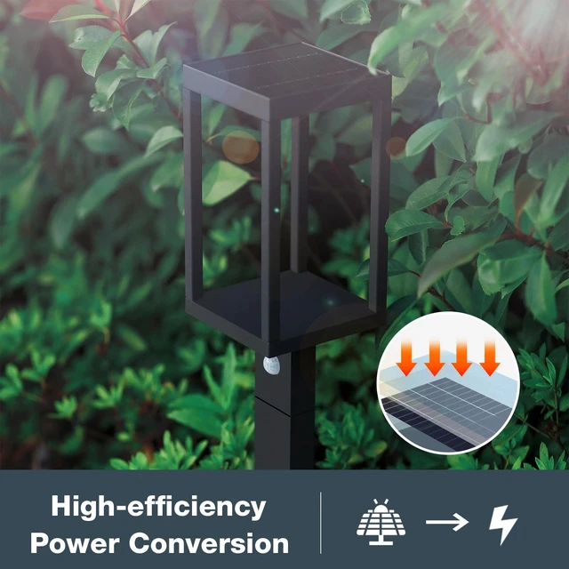 Alt view image 2 of 7 - 23.6 inch Solar Outdoor Light 5.5w 600lm Pathway Dusk to Dawn Garden Lighting