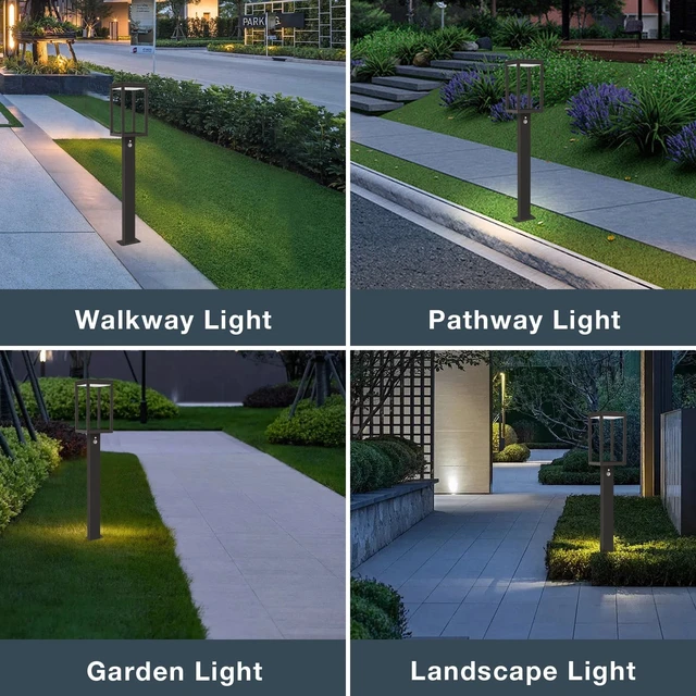 Alt view image 3 of 7 - 23.6 inch Solar Outdoor Light 5.5w 600lm Pathway Dusk to Dawn Garden Lighting