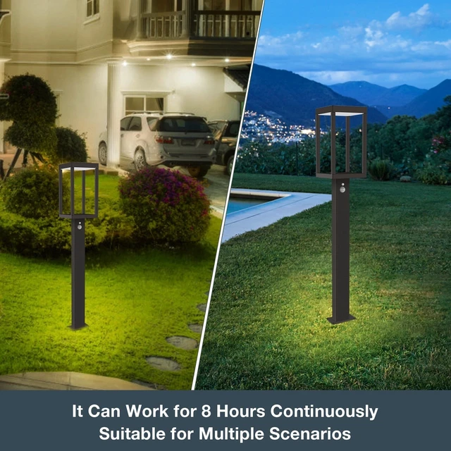 Alt view image 6 of 7 - 23.6 inch Solar Outdoor Light 5.5w 600lm Pathway Dusk to Dawn Garden Lighting