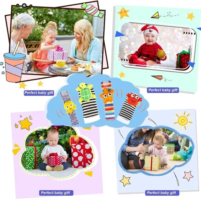 Alt view image 7 of 7 - High Contrast Baby Toys Infant Rattle Socks and Wrist Rattles Set 0-12 Months