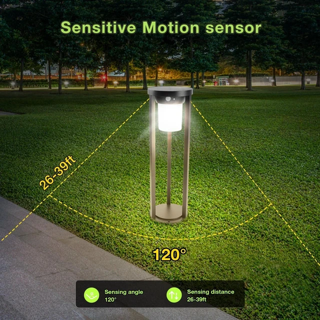 Main image of 19.7" Solar Outdoor Light Pathway Garden Dusk to Dawn4.4w 3000k 600lm with Stake