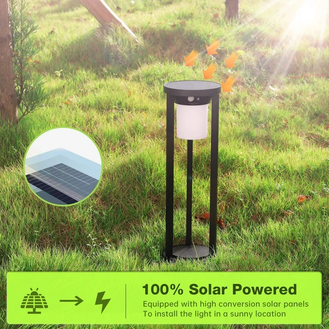 Alt view image 2 of 7 - 19.7" Solar Outdoor Light Pathway Garden Dusk to Dawn4.4w 3000k 600lm with Stake