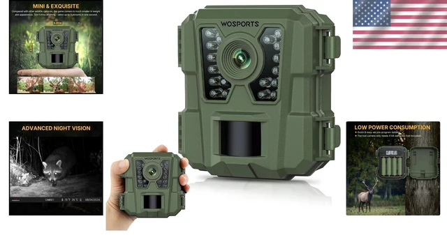 Alt view image 2 of 7 - Mini 24MP Trail Camera for Outdoor Wildlife Monitoring - 1080P HD with Night ...