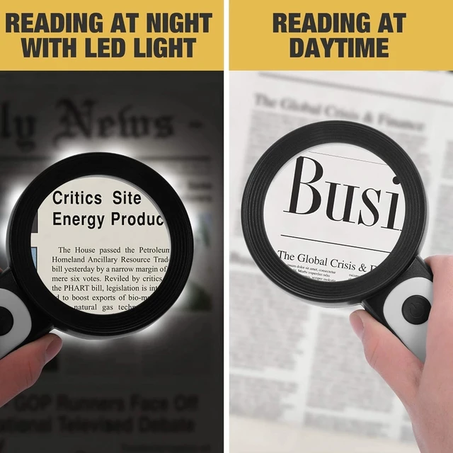 Alt view image 5 of 7 - Illuminated 3X Magnifying Glass with 18 LED Lights for Seniors - Handheld Design