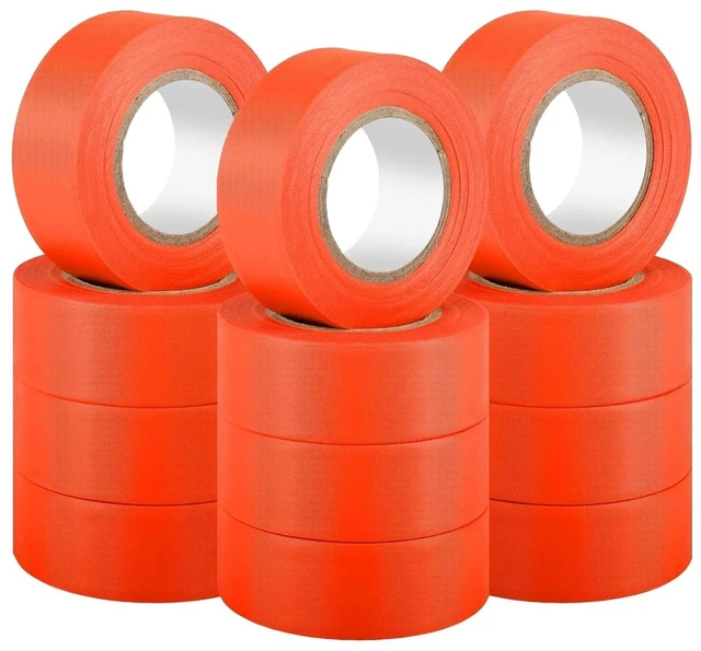 Main image of 12 Rolls of Non-Adhesive 1" x 100ft Orange Marking Tape for Trail & Surveying