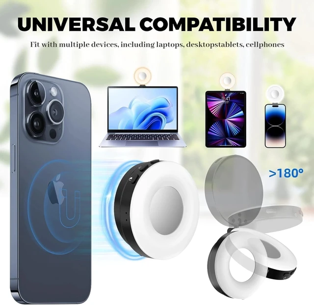 Alt view image 3 of 7 - Magnetic Selfie Light with 4 Color Modes for iPhone - Perfect for Photos & Vlogs