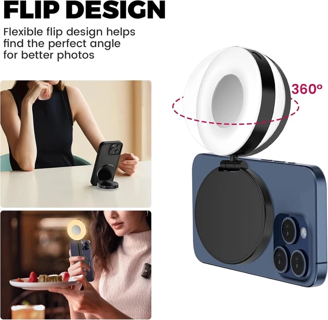 Alt view image 4 of 7 - Magnetic Selfie Light with 4 Color Modes for iPhone - Perfect for Photos & Vlogs