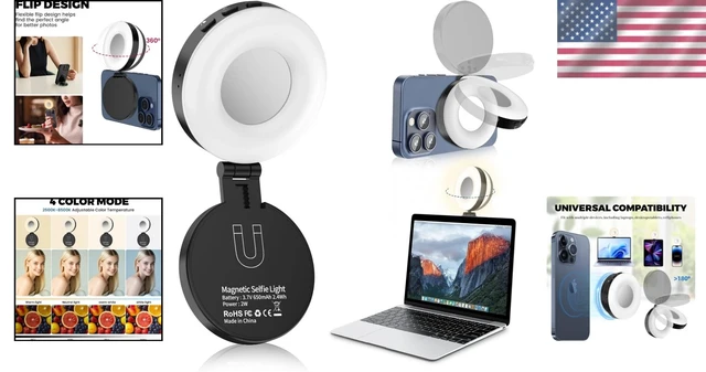 Alt view image 2 of 7 - Magnetic Selfie Light with 4 Color Modes for iPhone - Perfect for Photos & Vlogs
