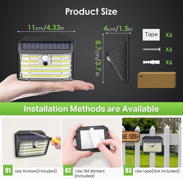 Alt view image 5 of 7 - Ultra Bright Motion Sensor Solar Lights for Outdoor Security - 6 Pack