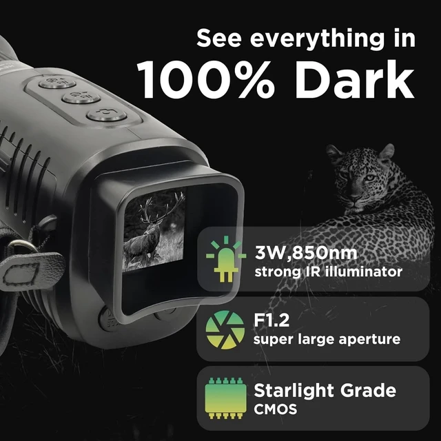Alt view image 4 of 7 - 1080p Infrared Night Vision Monocular - Ideal for Travel, Camping & Surveillance