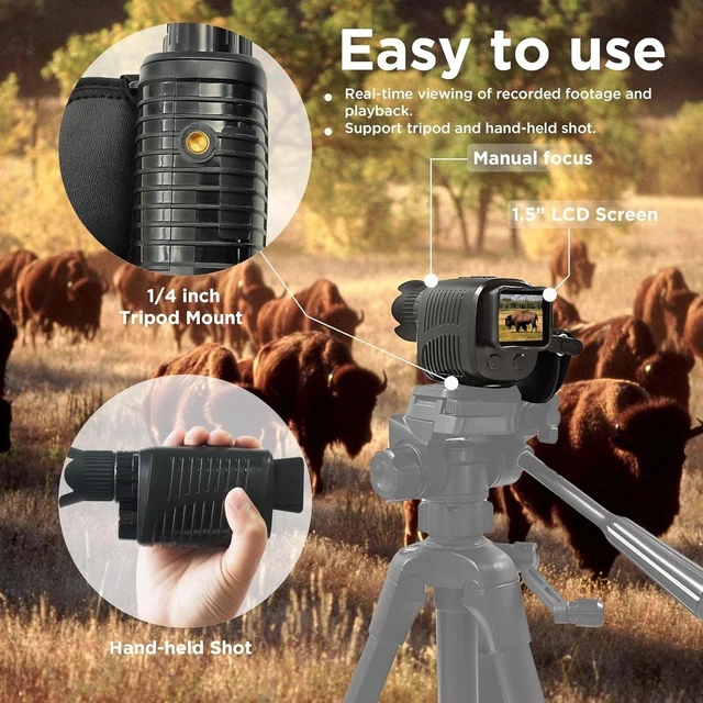 Alt view image 5 of 7 - 1080p Infrared Night Vision Monocular - Ideal for Travel, Camping & Surveillance