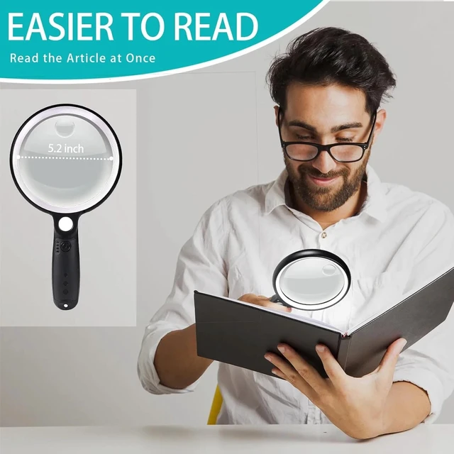 Alt view image 3 of 7 - Illuminate Your Reading: 10X Handheld Magnifying Glass with 37 LED Lights