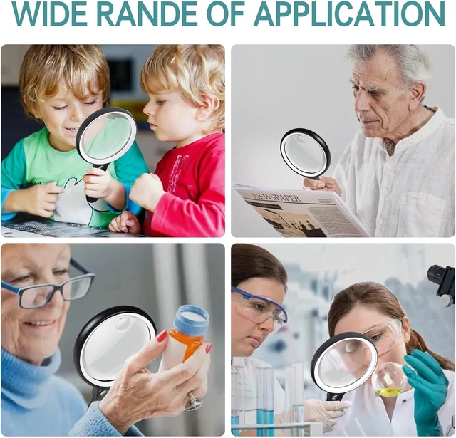 Alt view image 7 of 7 - Illuminate Your Reading: 10X Handheld Magnifying Glass with 37 LED Lights