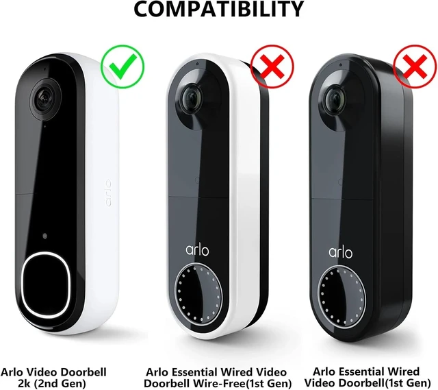 Alt view image 4 of 7 - Secure Weatherproof Mounting Bracket for Arlo 2K Video Doorbell - White