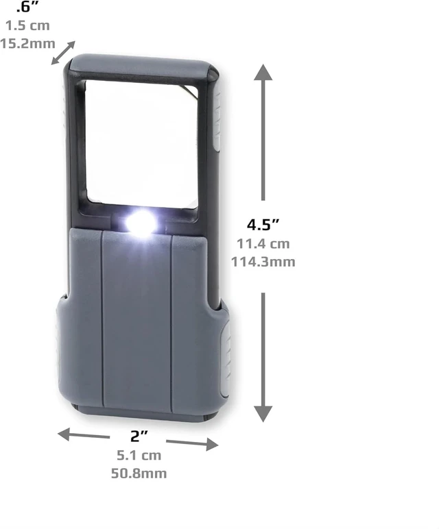 Alt view image 4 of 7 - Portable MiniBrite 5X LED Magnifier with Protective Sleeve - Perfect for Reading