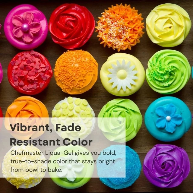 Alt view image 4 of 7 - Bright & Easy-to-Use Liqua-Gel Food Coloring 12 Pack - Satisfaction Guaranteed