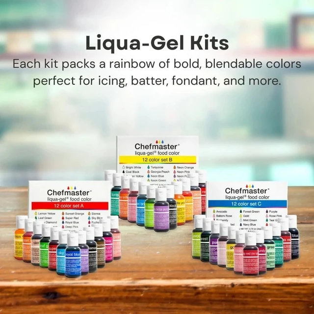 Alt view image 7 of 7 - Bright & Easy-to-Use Liqua-Gel Food Coloring 12 Pack - Satisfaction Guaranteed