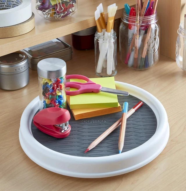 Alt view image 3 of 7 - Multifunctional 12-Inch Lazy Susan - Non-Skid Turntable for Home Organization