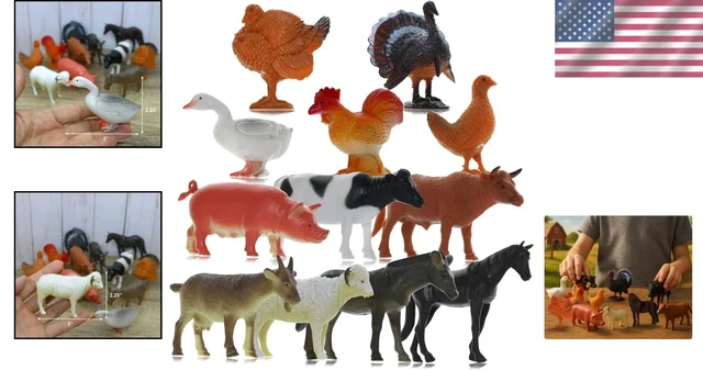 Alt view image 2 of 7 - Fun & Educational 12pc Farm Animal Figures - Safe Play and Learning Experience