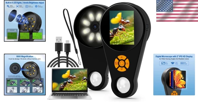 Alt view image 2 of 7 - Lightweight Handheld Microscope with HD Display - Perfect for Young Explorers