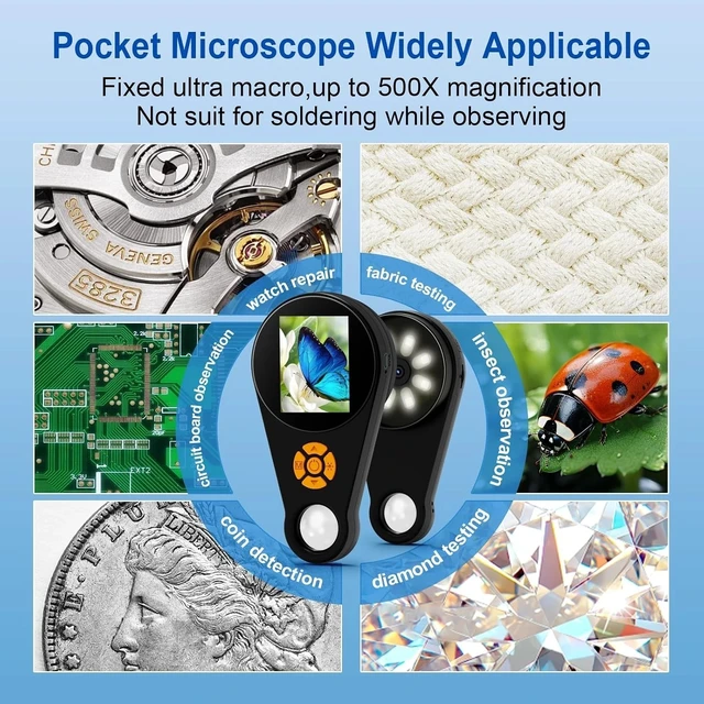 Alt view image 7 of 7 - Lightweight Handheld Microscope with HD Display - Perfect for Young Explorers