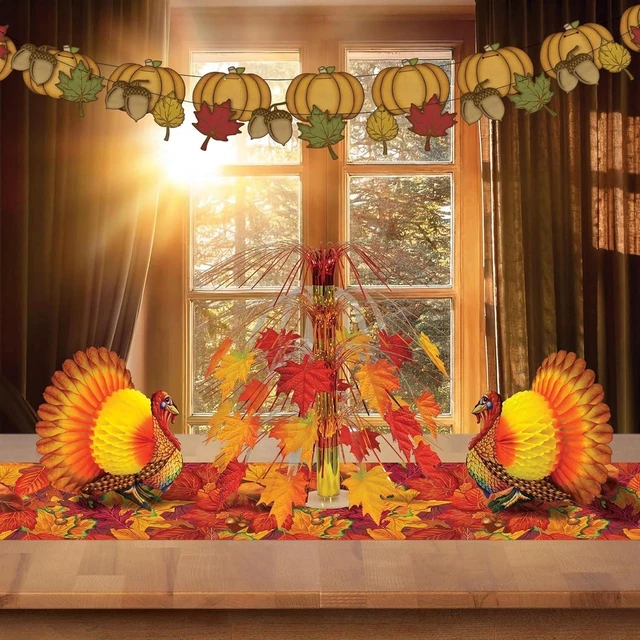 Alt view image 3 of 7 - 9-Inch Decorative Tissue Turkey Centerpiece for Festive Thanksgiving Tables