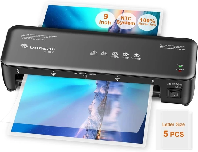 Main image of Compact 9-Inch Thermal Laminator with Never Jam Tech - Perfect for Home & Office