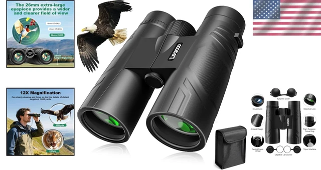 Alt view image 2 of 7 - Ultra-Clear 12x50 Binoculars for Low Light - Perfect for Wildlife Observation