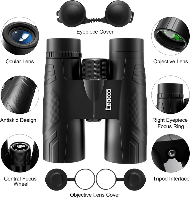 Alt view image 3 of 7 - Ultra-Clear 12x50 Binoculars for Low Light - Perfect for Wildlife Observation