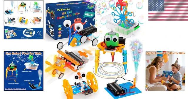 Alt view image 2 of 7 - 6-in-1 STEM Robotics Kit for Kids Aged 4-12 - Fun Science Building Projects