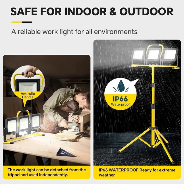 Alt view image 5 of 7 - Foldable 21000-Lumen LED Work Light with Tripod for Construction Projects