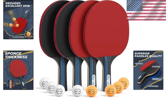 Alt view image 2 of 7 - Pro-Quality Ping Pong Paddles Set with Storage Case for Indoor & Outdoor Play