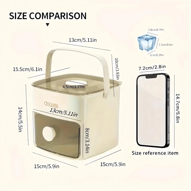 Alt view image 4 of 7 - Compact Stackable Ice Cube Trays with Bin & Lid - Perfect for Small Freezers