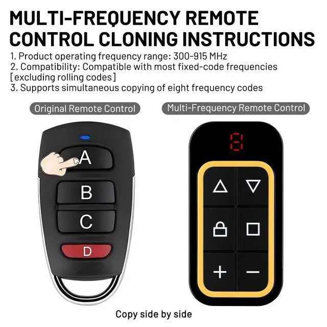 Alt view image 6 of 7 - 433mhz Garage Door Remote Transmitter Electric Cloning Control Key Fob Opener
