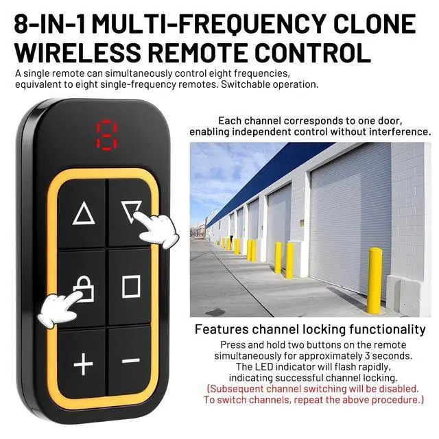 Alt view image 3 of 7 - 433mhz Garage Door Remote Transmitter Electric Cloning Control Key Fob Opener