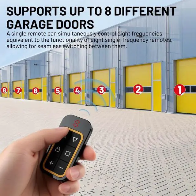Alt view image 2 of 7 - 433mhz Garage Door Remote Transmitter Electric Cloning Control Key Fob Opener