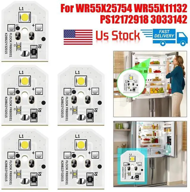 Main image of 5PCS Refrigerator Light Bulb WR55X11132R WR55X25754 For GE LED Light Replace