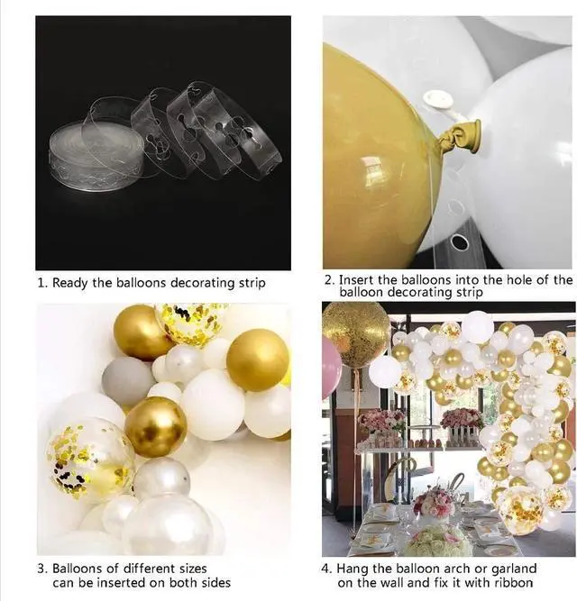 Alt view image 6 of 7 - DIY Balloon Arch & Garland kit,114Pcs Party Balloons Decoration Set, Gold Confet