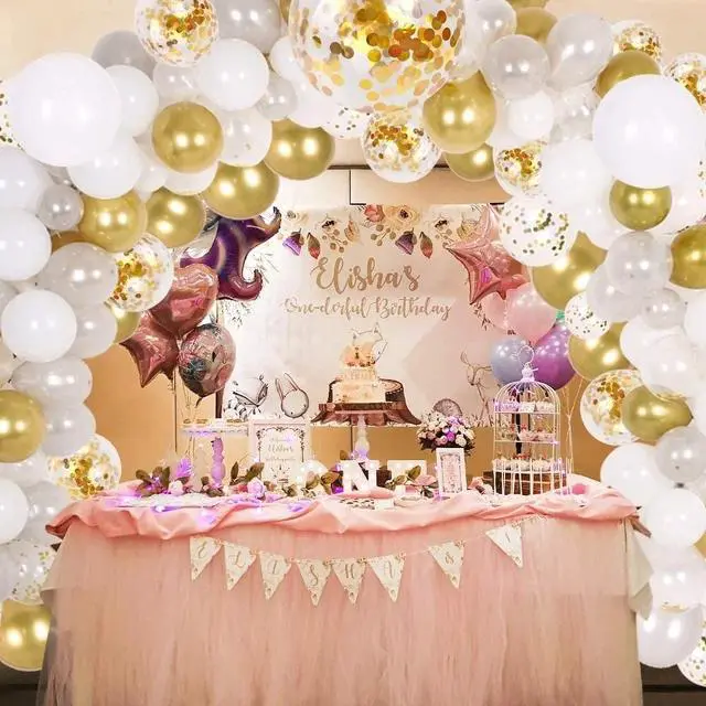 Alt view image 3 of 7 - DIY Balloon Arch & Garland kit,114Pcs Party Balloons Decoration Set, Gold Confet