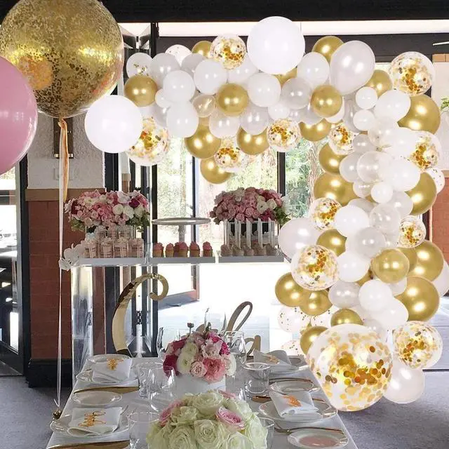Alt view image 2 of 7 - DIY Balloon Arch & Garland kit,114Pcs Party Balloons Decoration Set, Gold Confet