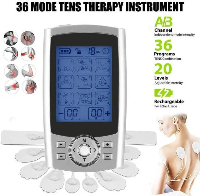 Alt view image 5 of 7 - Tens Unit Muscle Stimulator Machine Pulse Massager Therapy Pain Relief 36 Modes~