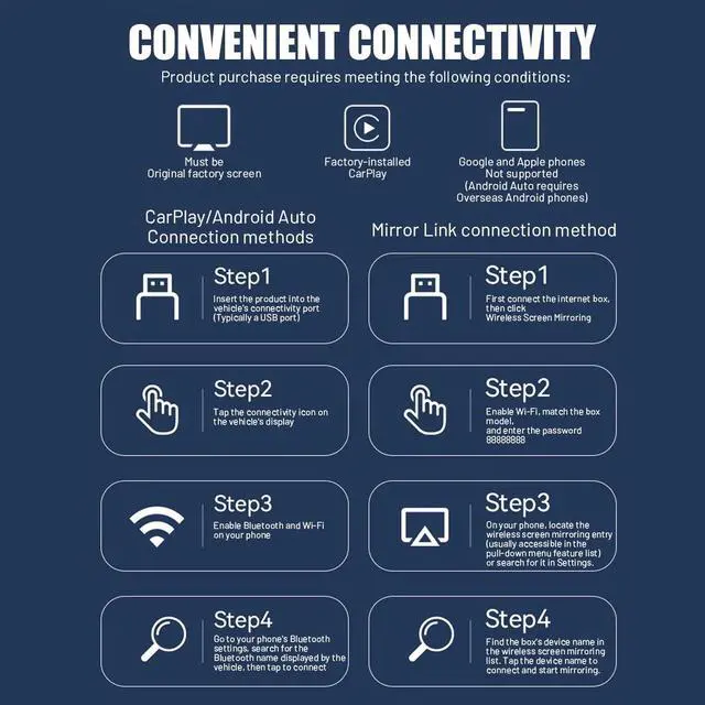 Alt view image 4 of 7 - Mini Wireless CarPlay Android Auto USB Dongle Mirror Link Adapter Plug & Play US